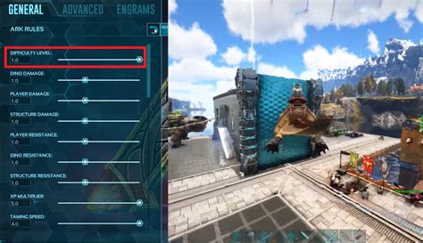 ark how to override official difficulty.